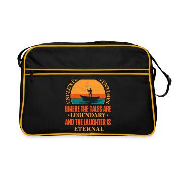 Pêche Oncle Pêcheur Oncles Drôle Poisson Parfait - Sac Retro - noir/or - Devant