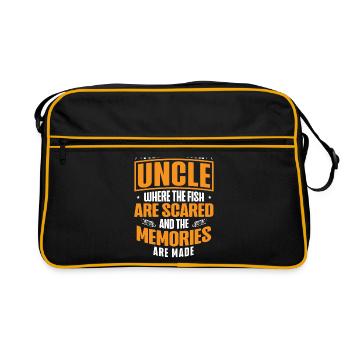 Pêche Oncle Pêcheur Oncles Drôle Poisson Parfait - Sac Retro - noir/or - Devant