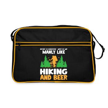 Hiking Hiker Nature Trekking Outdoor Mountaineerin - Retro Bag - black/gold - Front