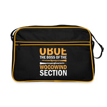 Oboe Player Oboe Basoonist Marching Band Instrumen - Retro Bag - black/gold - Front