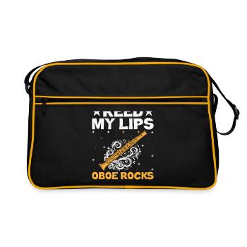 Oboe Player Oboe Basoonist Marching Band Instrumen - Retro Bag - black/gold - Front
