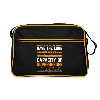 Oboe Player Oboe Basoonist Marching Band Instrumen - Retro Bag - black/gold - Front