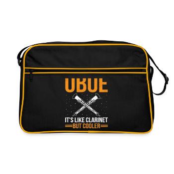 Oboe Player Oboe Basoonist Marching Band Instrumen - Retro Bag - black/gold - Front