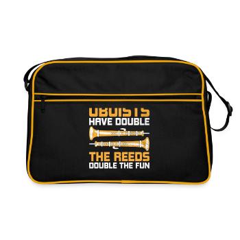 Oboe Player Oboe Basoonist Marching Band Instrumen - Retro Bag - black/gold - Front