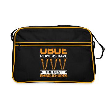 Oboe Player Oboe Basoonist Marching Band Instrumen - Retro Bag - black/gold - Front