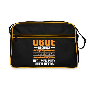 Oboe Player Oboe Basoonist Marching Band Instrumen - Retro Bag - black/gold - Front