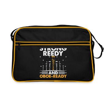 Oboe Player Oboe Basoonist Marching Band Instrumen - Retro Bag - black/gold - Front