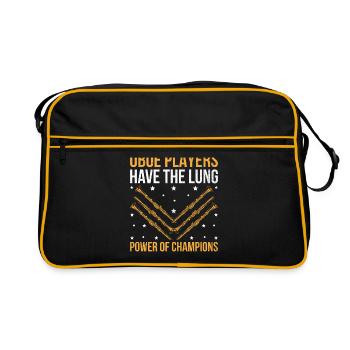 Oboe Player Oboe Basoonist Marching Band Instrumen - Retro Bag - black/gold - Front