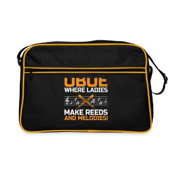 Oboe Player Oboe Basoonist Marching Band Instrumen - Retro Bag - black/gold - Front