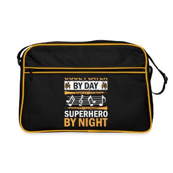Oboe Player Oboe Basoonist Marching Band Instrumen - Retro Bag - black/gold - Front