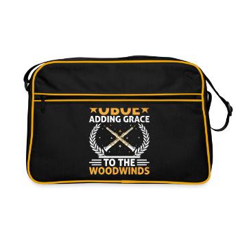 Oboe Player Oboe Basoonist Marching Band Instrumen - Retro Bag - black/gold - Front