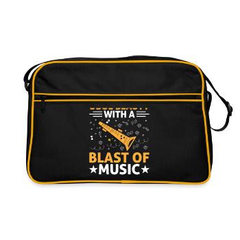 Oboe Player Oboe Basoonist Marching Band Instrumen - Retro Bag - black/gold - Front