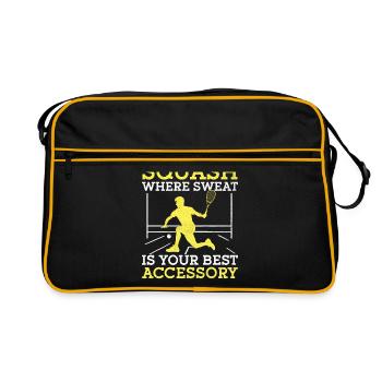 Joueur de squash Joueur de squash Joueur de tennis Raquetball Spor - Sac Retro - noir/or - Devant