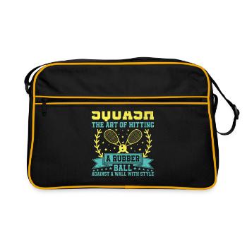 Joueur de squash Joueur de squash Joueur de tennis Raquetball Spor - Sac Retro - noir/or - Devant