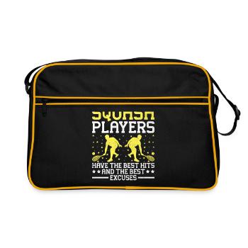 Joueur de squash Joueur de squash Joueur de tennis Raquetball Spor - Sac Retro - noir/or - Devant