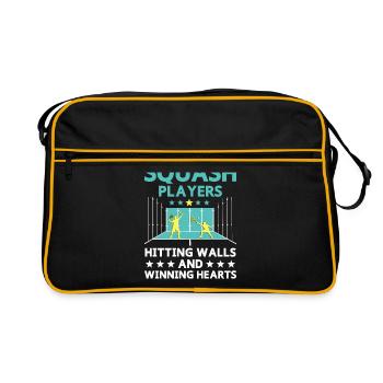 Joueur de squash Joueur de squash Joueur de tennis Raquetball Spor - Sac Retro - noir/or - Devant
