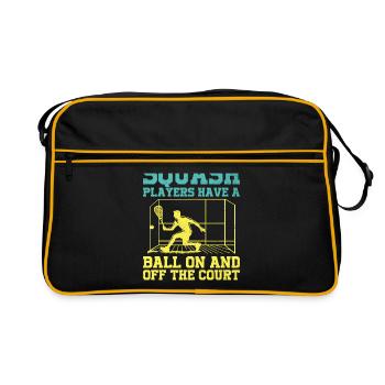 Joueur de squash Joueur de squash Joueur de tennis Raquetball Spor - Sac Retro - noir/or - Devant