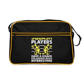 Joueur de squash Joueur de squash Joueur de tennis Raquetball Spor - Sac Retro - noir/or - Devant