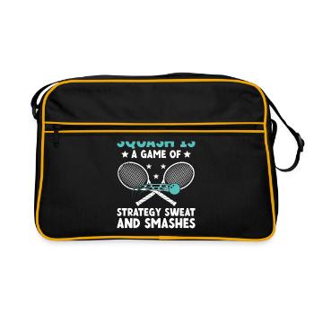 Joueur de squash Joueur de squash Joueur de tennis Raquetball Spor - Sac Retro - noir/or - Devant