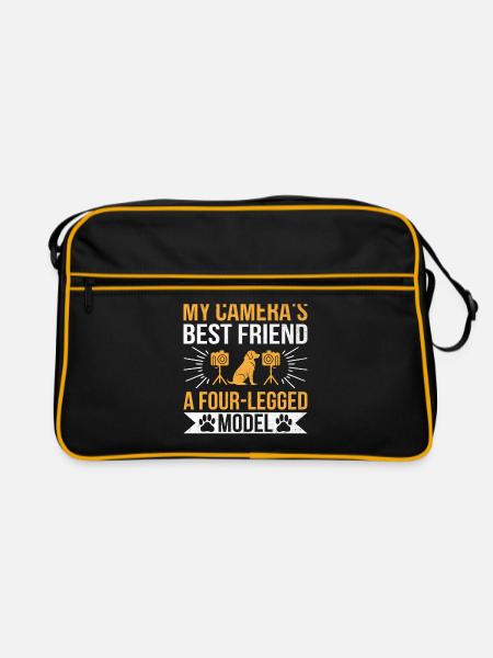 Dog Lover Photography Loves Dog Photographer Dogs - Retro Bag - black/gold - Front