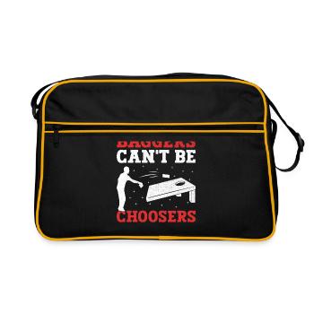 Cornhole Spieler Cornhole Sport Lustig Cornhole Be - Retro Tasche - Schwarz/Gold - Vorne