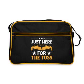 Cornhole Spieler Cornhole Sport Lustig Cornhole Be - Retro Tasche - Schwarz/Gold - Vorne