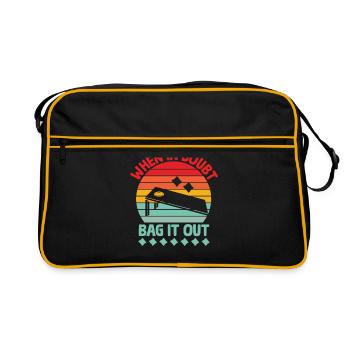 Cornhole Spieler Cornhole Sport Lustig Cornhole Be - Retro Tasche - Schwarz/Gold - Vorne