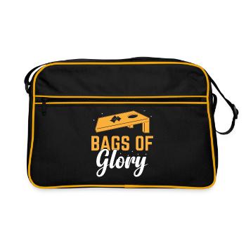 Cornhole Spieler Cornhole Sport Lustig Cornhole Be - Retro Tasche - Schwarz/Gold - Vorne