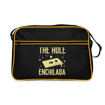 Cornhole Spieler Cornhole Sport Lustig Cornhole Be - Retro Tasche - Schwarz/Gold - Vorne