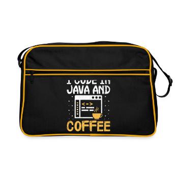Coffee Coding Programmer Coder Developer Nerd Coff - Retro Bag - black/gold - Front