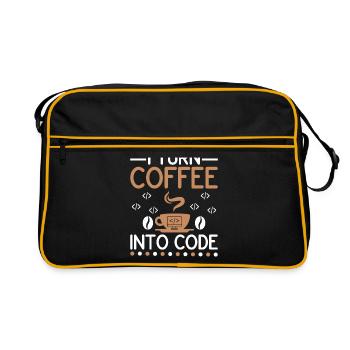 Coffee Coding Programmer Coder Developer Nerd Coff - Retro Bag - black/gold - Front