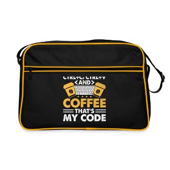 Coffee Coding Programmer Coder Developer Nerd Coff - Retro Bag - black/gold - Front
