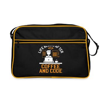 Coffee Coding Programmer Coder Developer Nerd Coff - Retro Bag - black/gold - Front