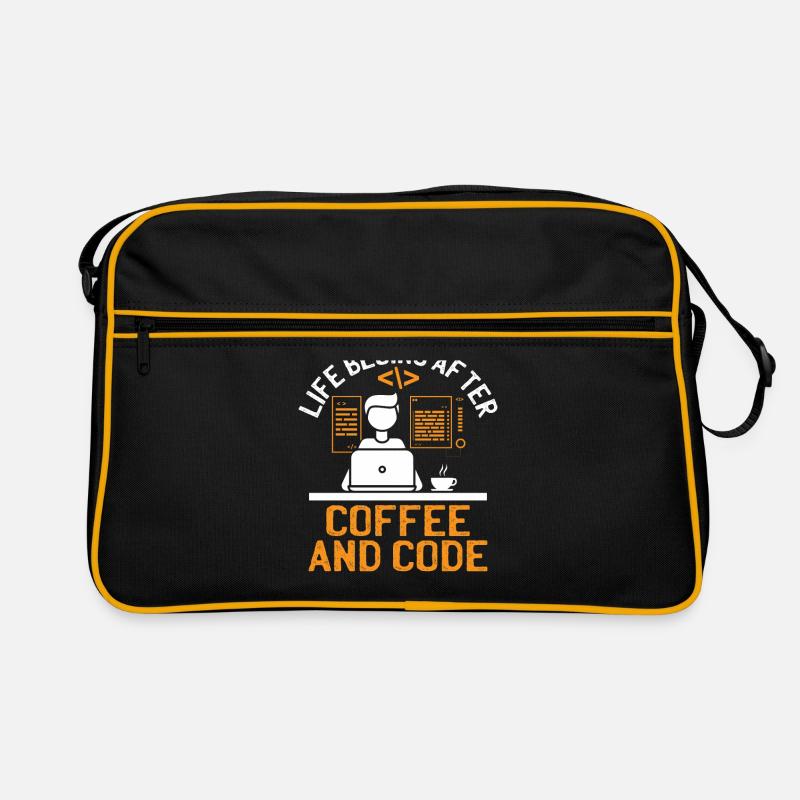 Kaffee-Codierung Programmierer Programmierer Entwickler Nerd Coff Retro Tasche