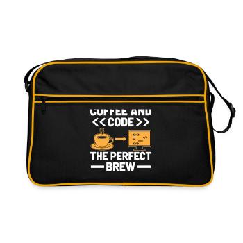 Coffee Coding Programmer Coder Developer Nerd Coff - Retro Bag - black/gold - Front