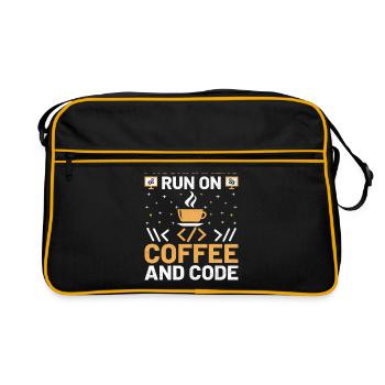 Coffee Coding Programmer Coder Developer Nerd Coff - Retro Bag - black/gold - Front