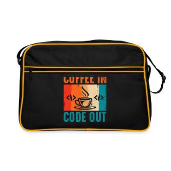 Coffee Coding Programmer Coder Developer Nerd Coff - Retro Bag - black/gold - Front