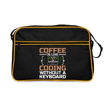 Coffee Coding Programmer Coder Developer Nerd Coff - Retro Bag - black/gold - Front