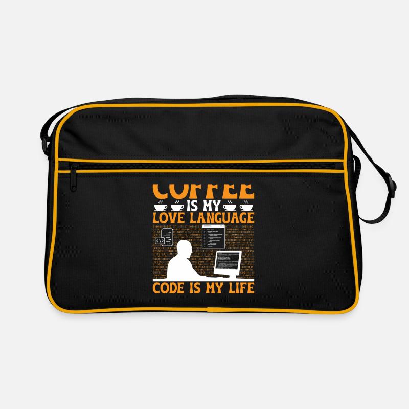 Kaffee-Codierung Programmierer Programmierer Entwickler Nerd Coff Retro Tasche