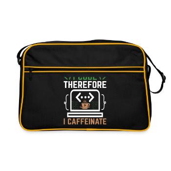 Coffee Coding Programmer Coder Developer Nerd Coff - Retro Bag - black/gold - Front