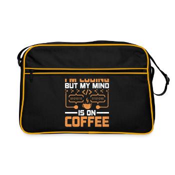 Coffee Coding Programmer Coder Developer Nerd Coff - Retro Bag - black/gold - Front
