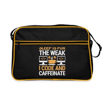 Coffee Coding Programmer Coder Developer Nerd Coff - Retro Bag - black/gold - Front