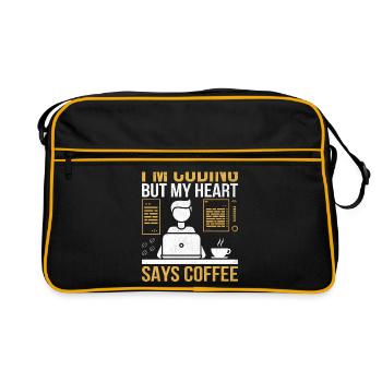 Coffee Coding Programmer Coder Developer Nerd Coff - Retro Bag - black/gold - Front