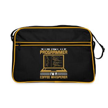 Coffee Coding Programmer Coder Developer Nerd Coff - Retro Bag - black/gold - Front