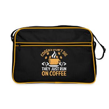 Coffee Coding Programmer Coder Developer Nerd Coff - Retro Bag - black/gold - Front