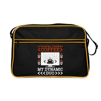 Coffee Coding Programmer Coder Developer Nerd Coff - Retro Bag - black/gold - Front
