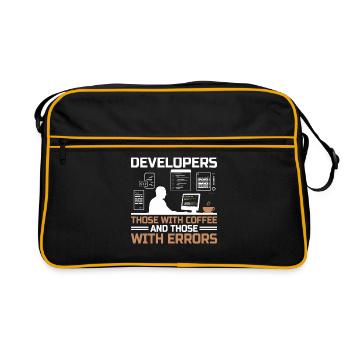 Coffee Coding Programmer Coder Developer Nerd Coff - Retro Bag - black/gold - Front