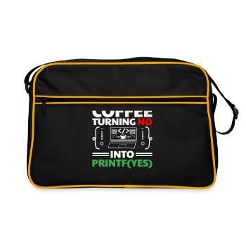 Coffee Coding Programmer Coder Developer Nerd Coff - Retro Bag - black/gold - Front