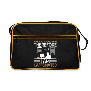 Coffee Coding Programmer Coder Developer Nerd Coff - Retro Bag - black/gold - Front