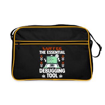 Coffee Coding Programmer Coder Developer Nerd Coff - Retro Bag - black/gold - Front